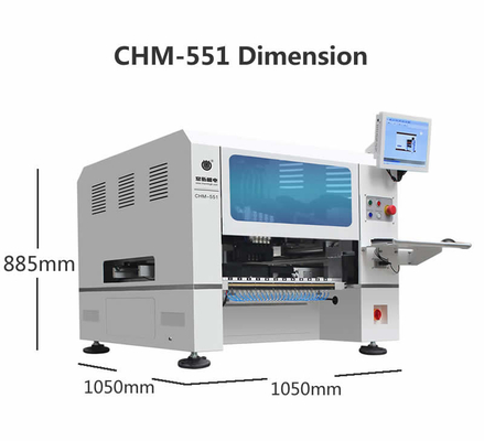 高精度0201 デスクトップPCB組立ライン 4頭 CHM-551 SMDピック&プレイスマシン リフローオーブン T962C