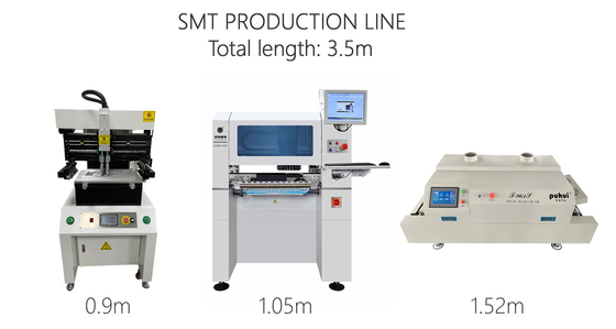 総長 3.5m 高精度 小型SMT生産ライン 0201,BGA,144ピンIC