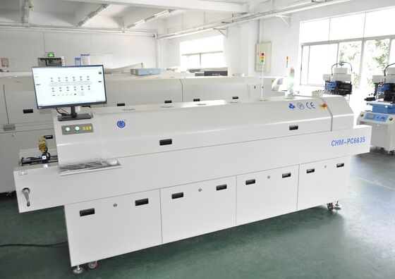 PC制御、6温度ゾーン、2200*350mm加熱エリアを備えたCHM-PC6635鉛フリーリフロー炉（SMTはんだ付け用）