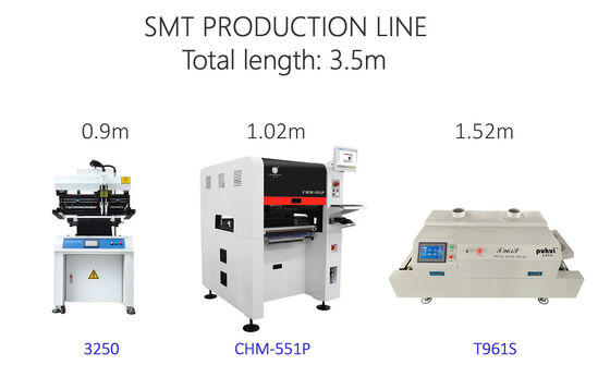 総長 3.5m 高精度 小型SMT生産ライン 0201,BGA,144ピンIC