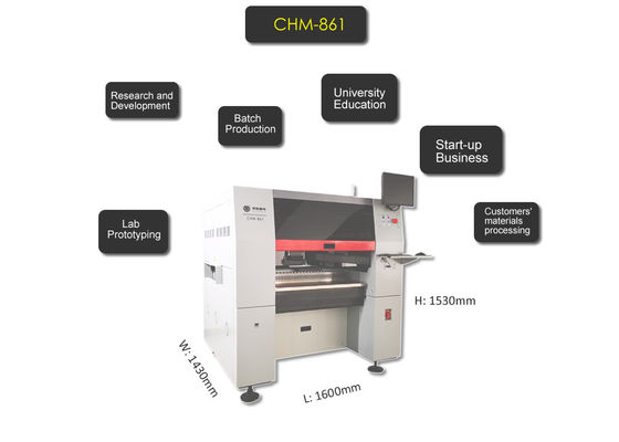 CHM-861 SMDの破片Mouter Pnpは8つの頭部100の送り装置PCBの一貫作業を機械で造る